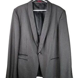 John Varvatos USA Houndstooth Sport Coat Gray Single Breasted Casual Mens 44R